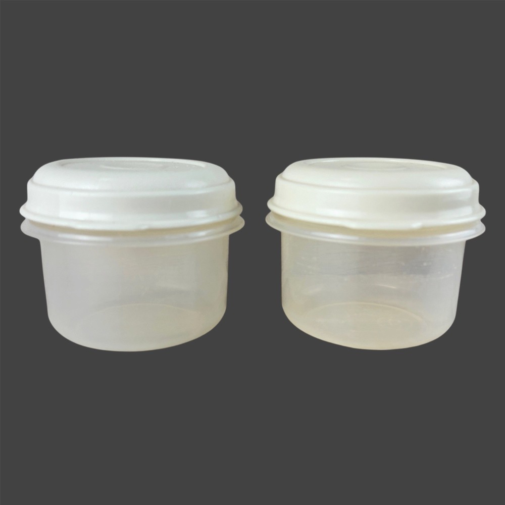 Rubbermaid Servin Saver 1 Cup #6 Set Of 2 Food Storage Round Container Lid Vtg